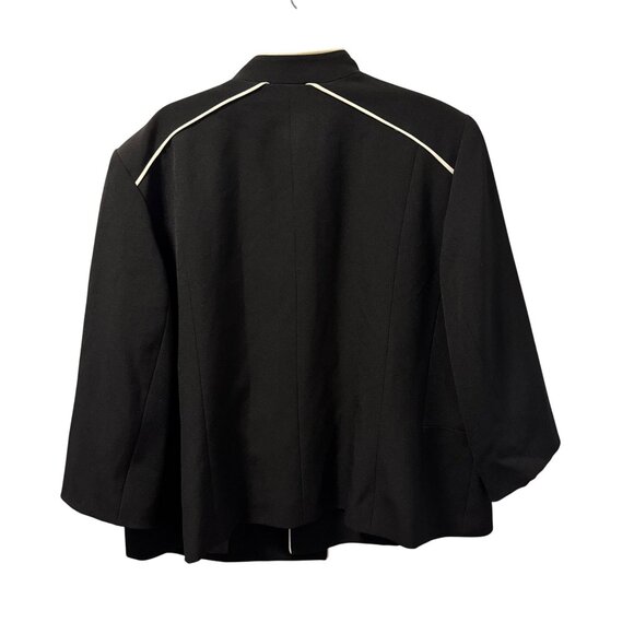 Kasper Plus Size Black Blazer With White Piping Size 24W Polyester Blend - Picture 11 of 12